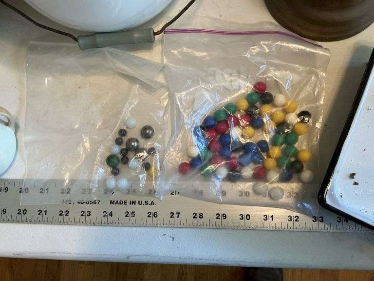 Enamelware/plastic marbles/bowls