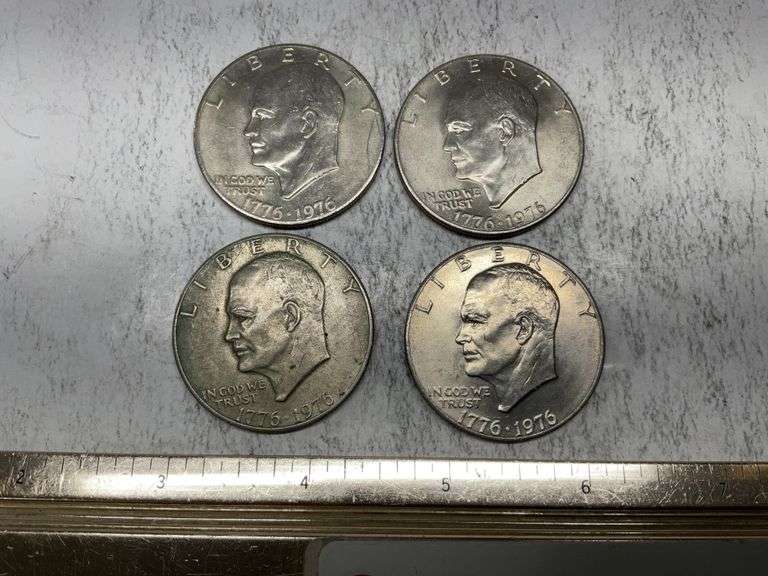 4- 1976 Eisenhower bicentennial dollars
