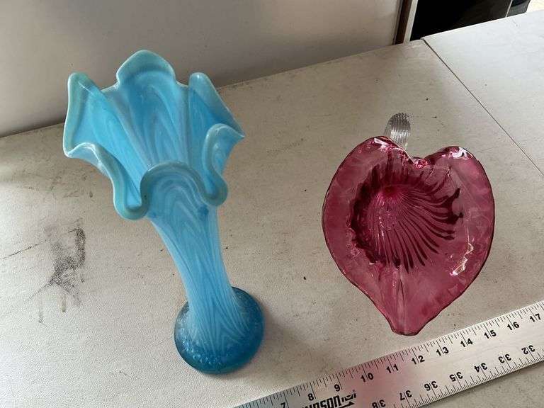 Vases-pink broken on end