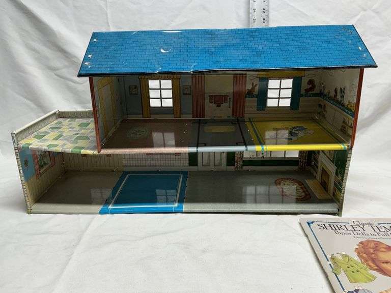 Vintage dollhouse & Shirley Temple paper dolls