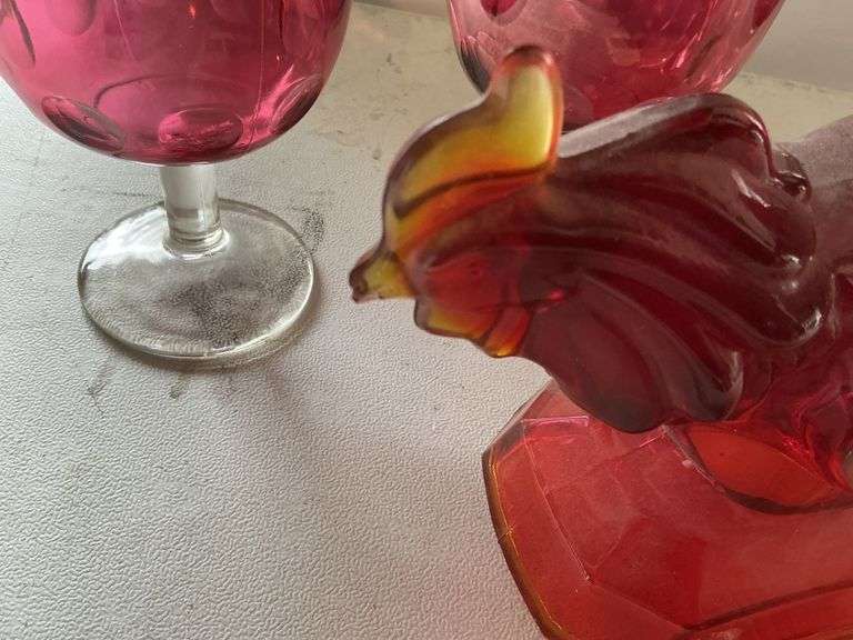 Glasses, rooster-(chipped beak)
