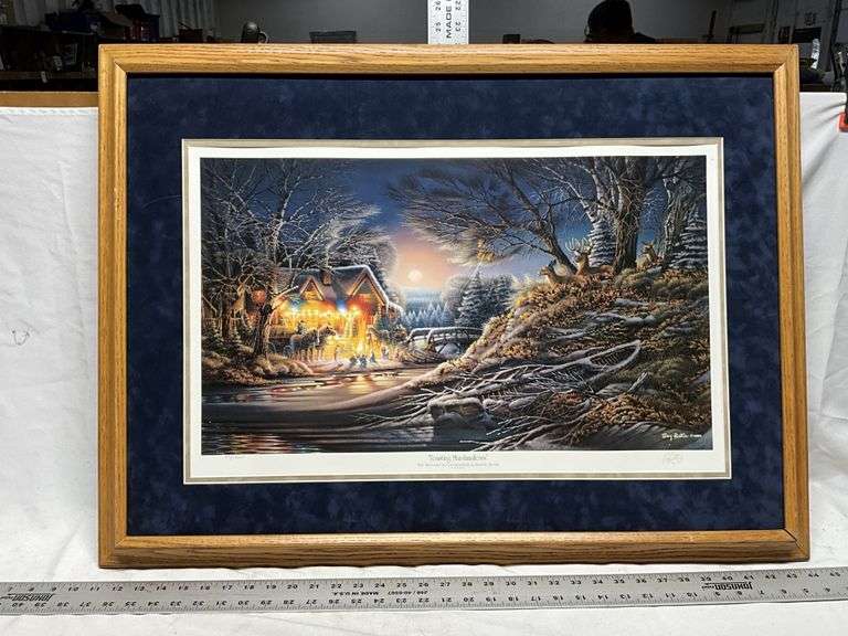 Terry Redlin print with scratch. Signed and