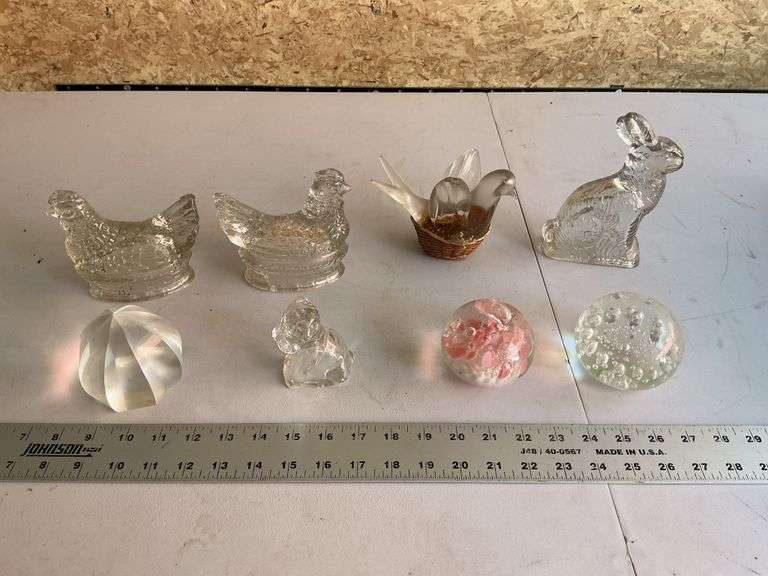Paper weights and glass animals