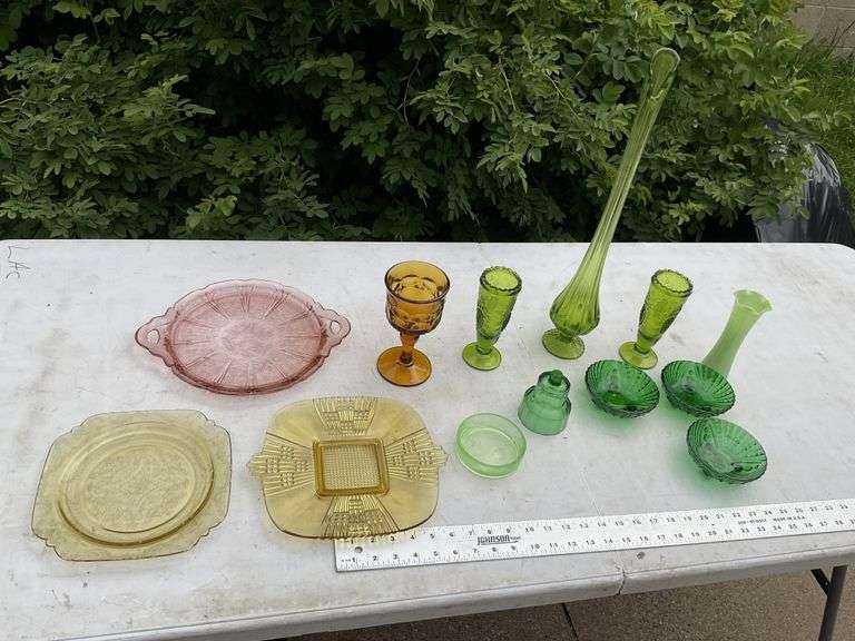 Assorted depression glass etc.