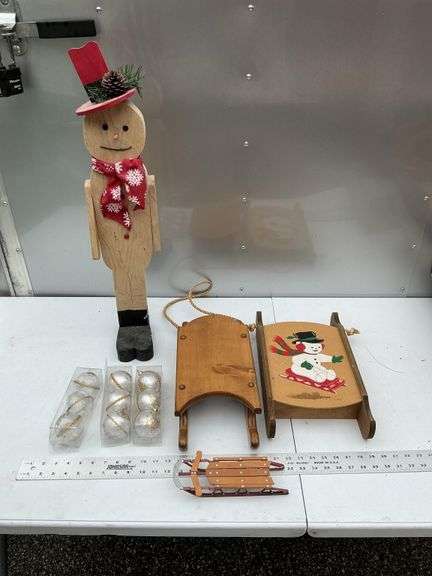 Decorative sleds and ornaments, etc