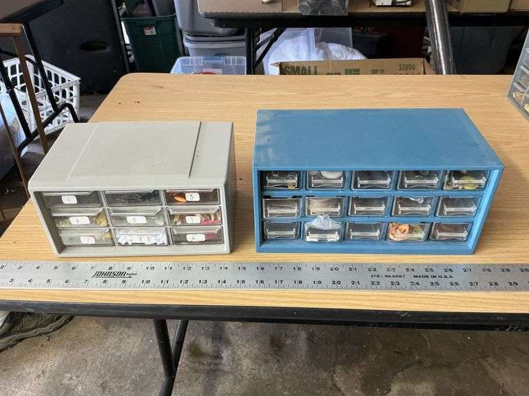 Organizers with crafting items
