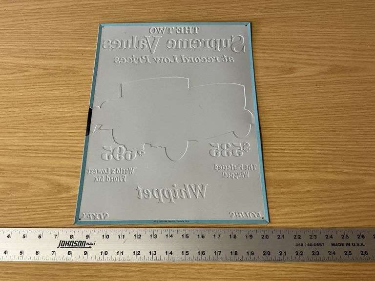 Metal Whippet stamped sign