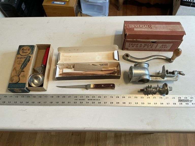 Universal meat grinder/schrade knife/vintage ice
