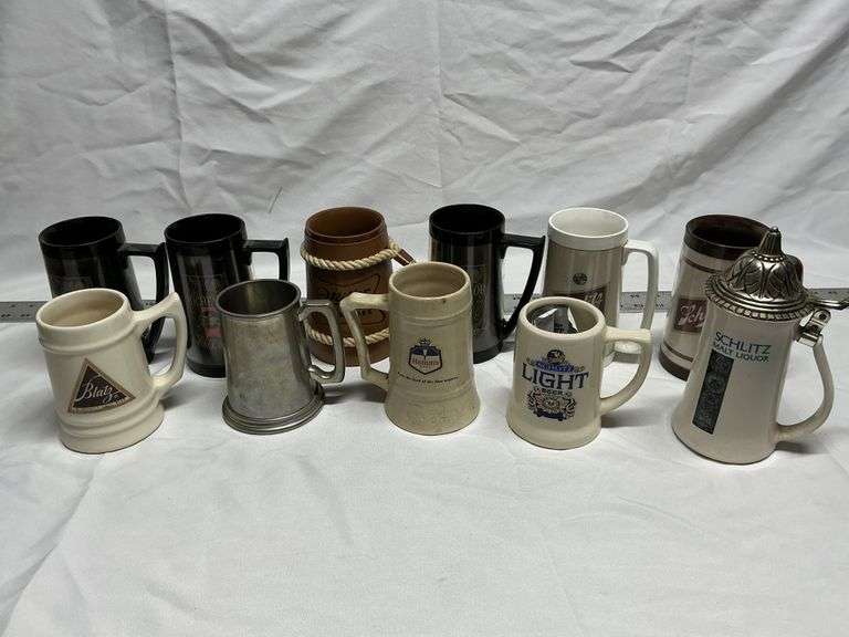 Assorted beer mugs