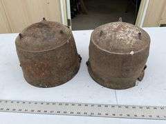 2- cast, footed kettles