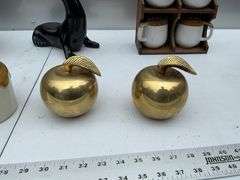 Heavy brass apples/hanging oil lamp, etc