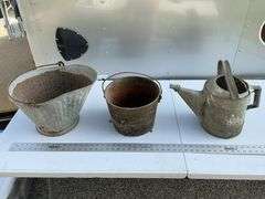 Galvanized watering can/coal bucket and cast