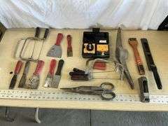 Assorted tools and laser level