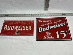 Budweiser tin signs