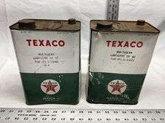 Texaco multi gear lubricant cans. Some dents