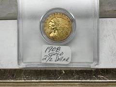 1908 Indian head quarter eagle $2.50 gold piece