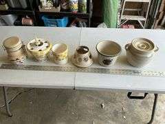Stoneware type pots and canister