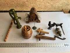 Collectibles/cast-iron chicken etc.