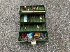 Fishing rods and tacklebox with tackle
