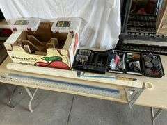 Assorted woodworking parts and organizers etc.