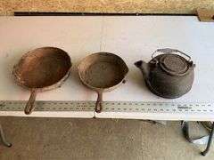 Cast-iron teapot and pans