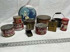 Coffee tins, etc