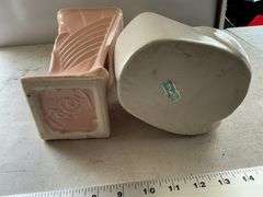 Haeger planter and McCoy vase- cracked