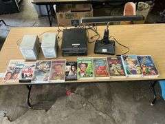 VHS tapes and VHS player etc.