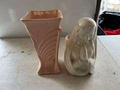 Haeger planter and McCoy vase- cracked