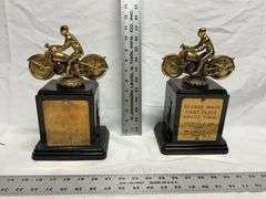 Vintage motorcycle trophies