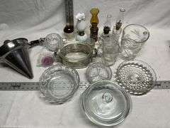Colander, clear glass, etc