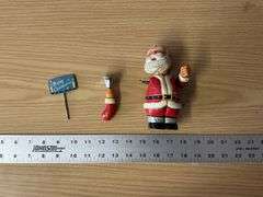 Vintage metal wind up Santa