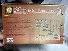 Three boxes of mini pendant light fixtures