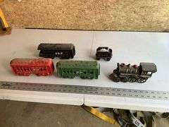 Cast iron train and train cars