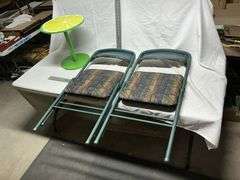 Costco folding chairs and side table
