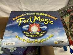Dartboard, ladder golf, football & Fort Magic