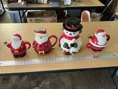 Ceramic cookie jar and tea pots etc.
