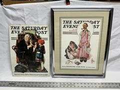 Saturday Evening Post tin sign and print