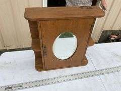 Antique oak medicine cabinet