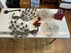 Utensil holder/metal decor and fruit baskets