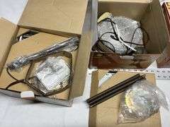 Three boxes of mini pendant light fixtures