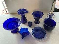 Cobalt blue decor – a couple are plastic