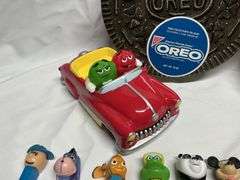 PEZ dispensers, Oreo tin, M&Ms car