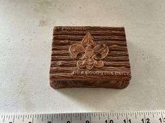 Boy Scouts shirts, patches, box and ring