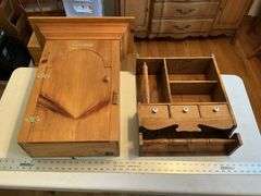 Wooden cabinet and shelf