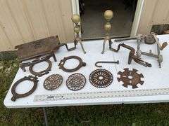 Vintage cast-iron and andirons