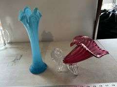Vases-pink broken on end