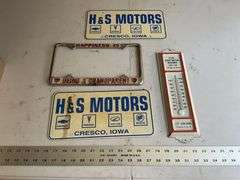 Advertising thermometer and license plates