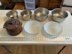Stainless steel/Fire King bowls
