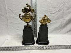 Vintage motorcycle trophies
